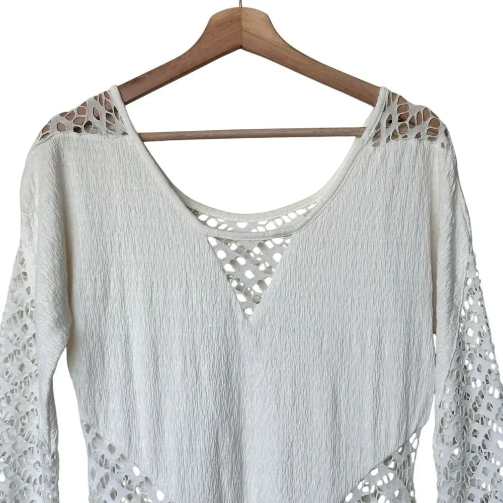 Free People To the Point Dress M White Lace Mini